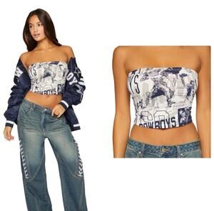 Women's Dallas Cowboys Blue Graphic Tube Top XL Team Spirit Forever 21 x NFL New